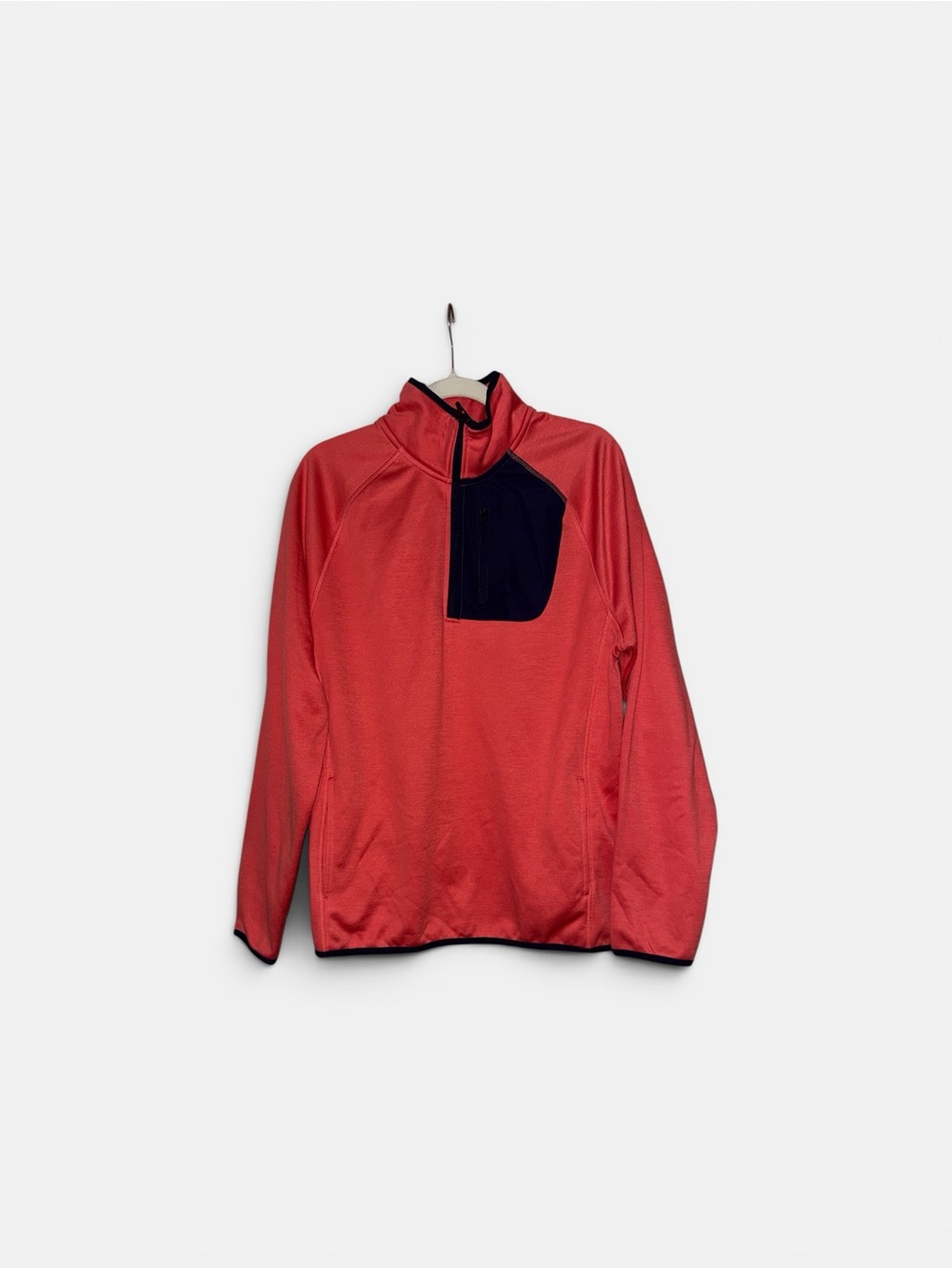 crown & ivy Coral Pullover with Navy Trim.  NEVER WORN